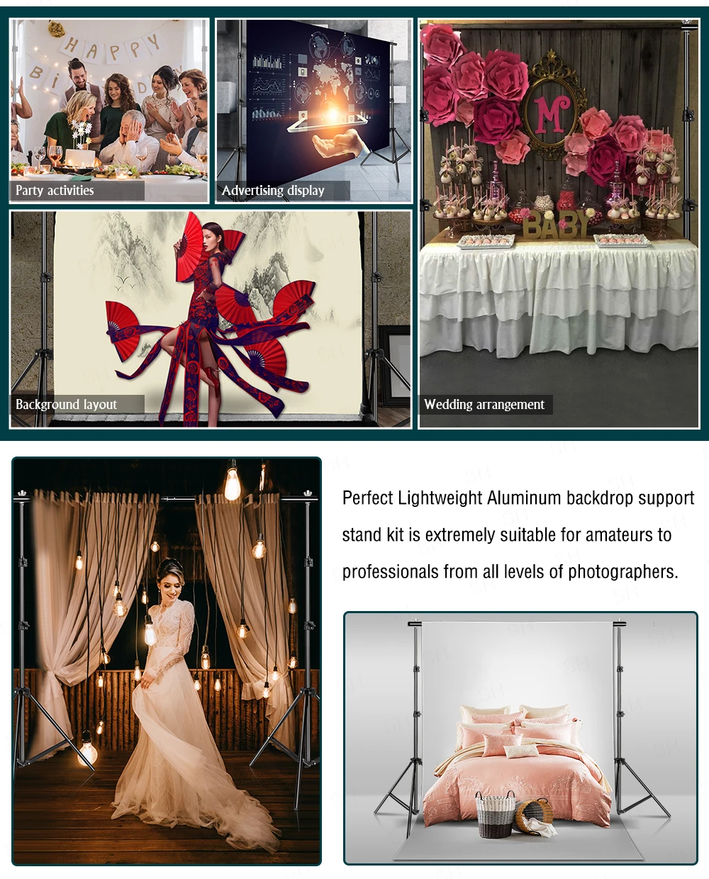 SH фоновая фоторамка 2x2 м 2x3 2 6x3 Система поддержки комплект подставка для фона