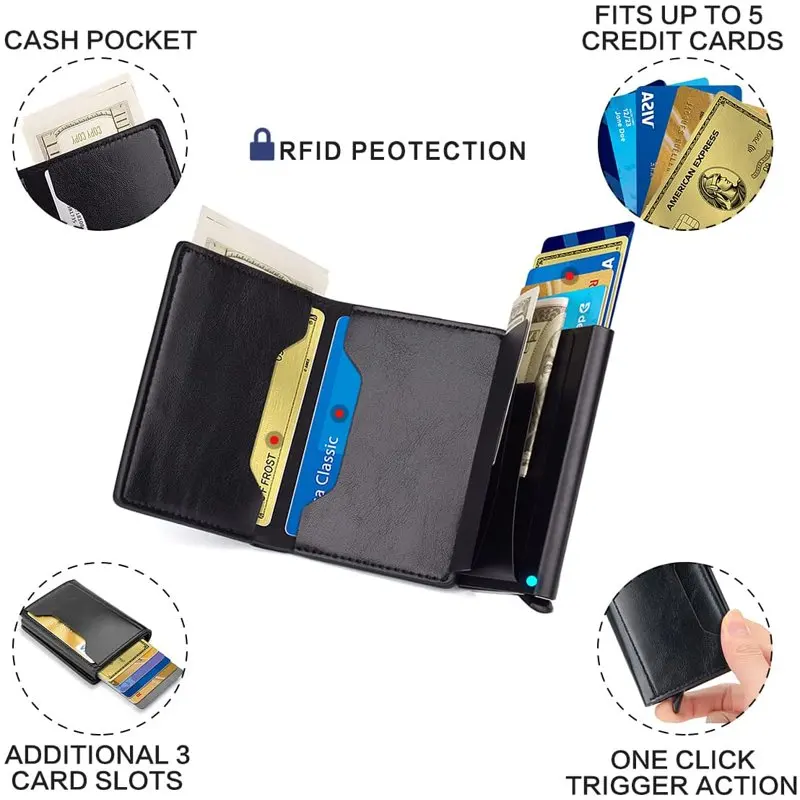 Credit Card Wallet for Men Smart Minimalist Card Holder Rfrd