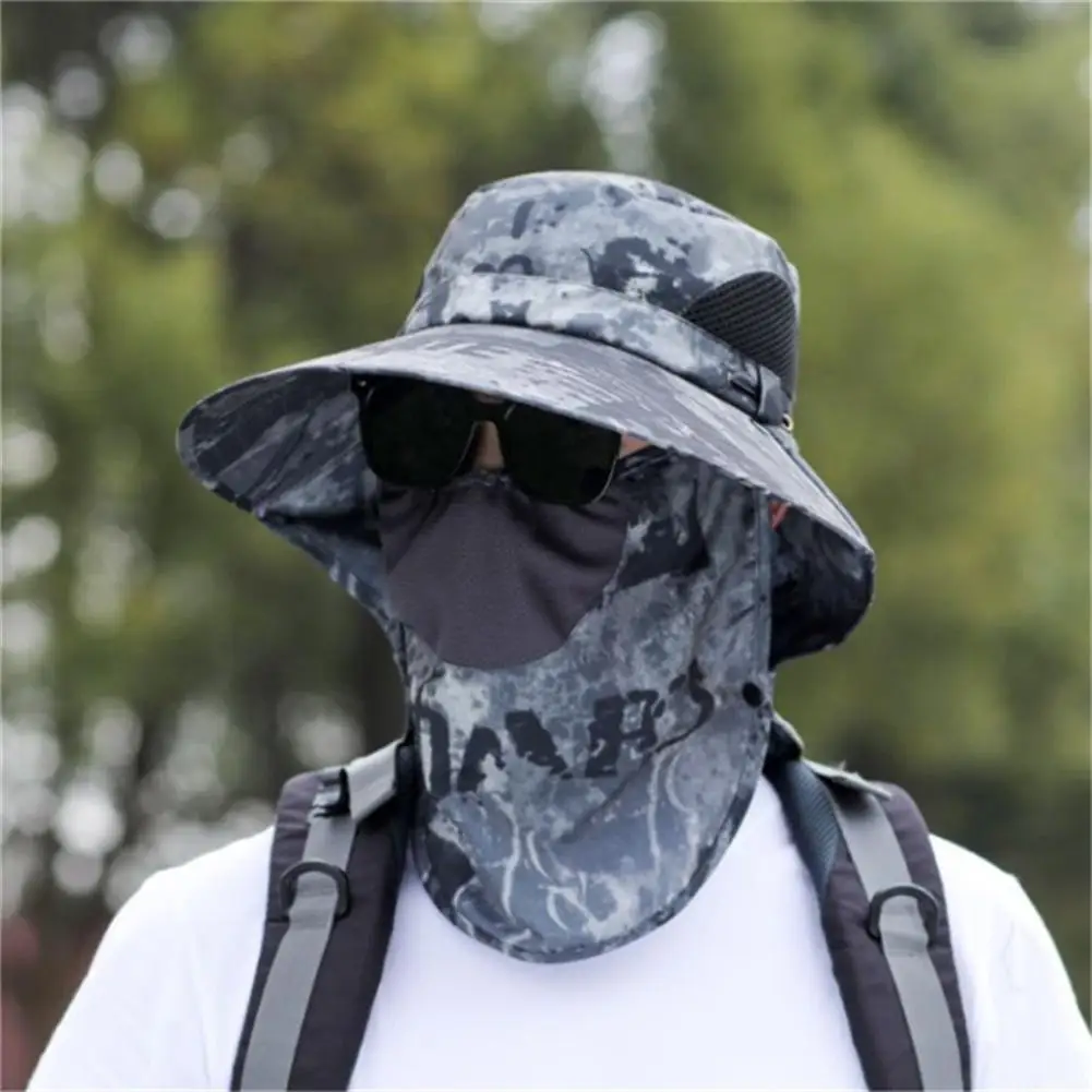 

Summer Outdoor Fishing Fisherman Sun Hat Neck Face UV Sun Protection Flap Cap Sunshade Hat Big Eaves Adjustable Hat Man Cap