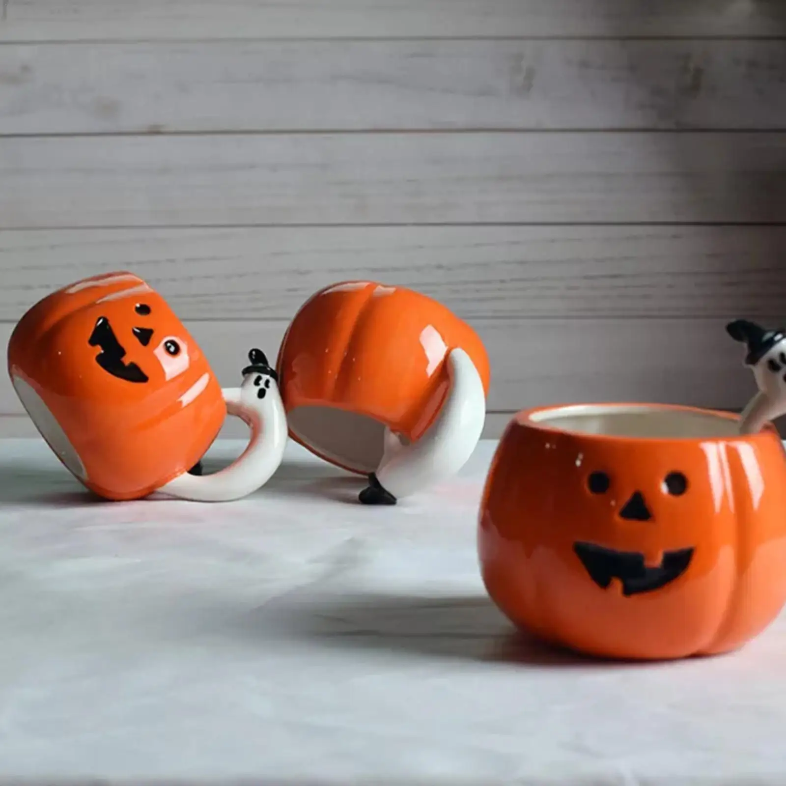 

Creative Ceramic Mugs Handmade Coffee Cups Pumpkin Yogurt Novelty Cup Breakfast Shaped Gift Tea Unique Milk Oatmeal Mug C6N4