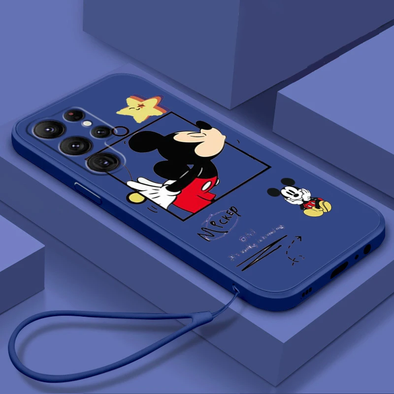 

Liquid Rope Funda Cool Disney Mickey Minnie Phone Case For Samsung Galaxy S22 S21 S20 FE S10 Note 20 10 Plus Lite Ultra 5G