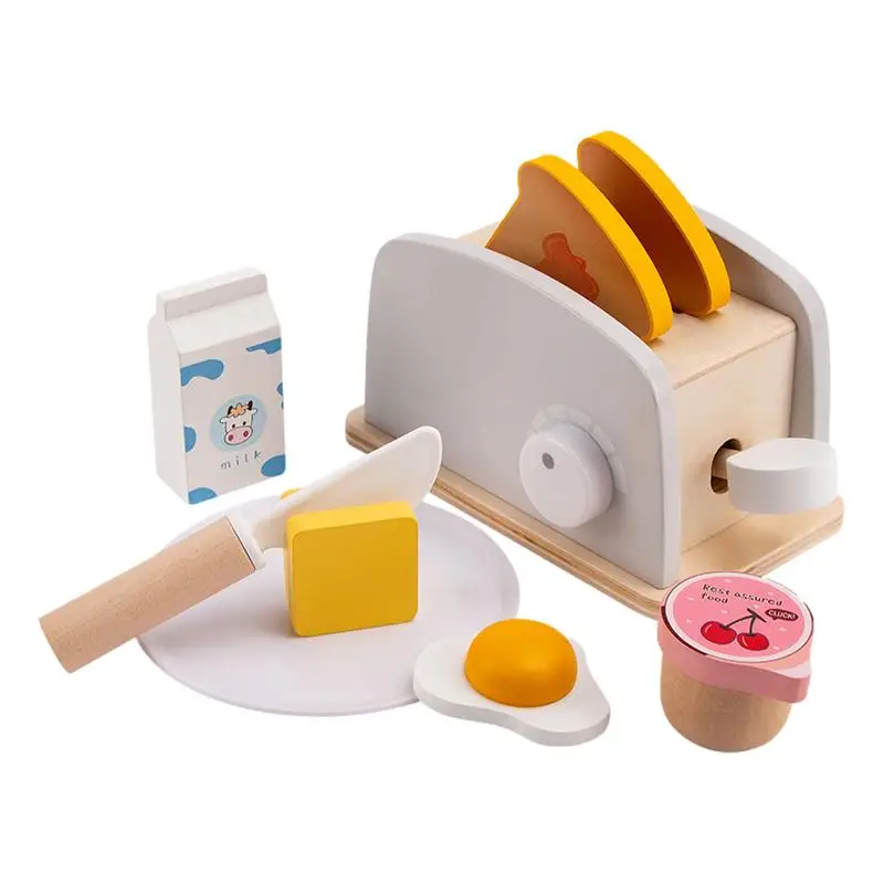

Food Mini Kitchen Toy Smooth and Round Educational Toys Wooden Bread Machine Toy for Children Birthday Christmas New Year gift
