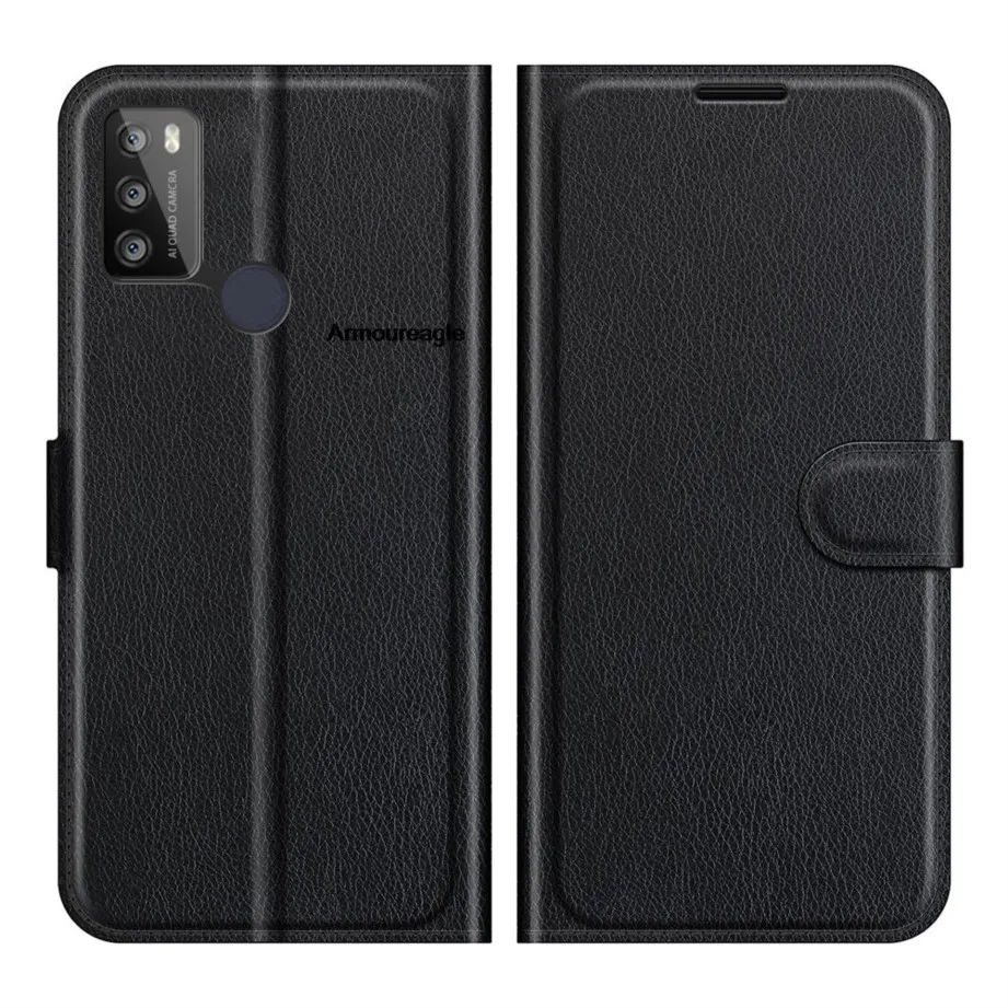 Для alcatel 1s 2021 чехол-книжка-бумажник кожаная защитная задняя крышка для телефона