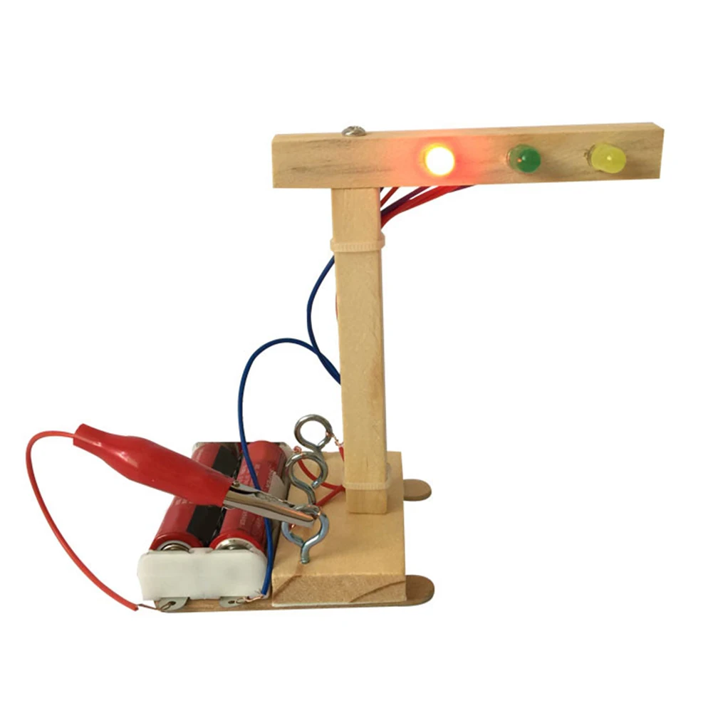 

Детский научный эксперимент для детей и мальчиков, ручная работа, электронный светофор, светодиодная подсветка, школьная вещь, Обучающие иг...