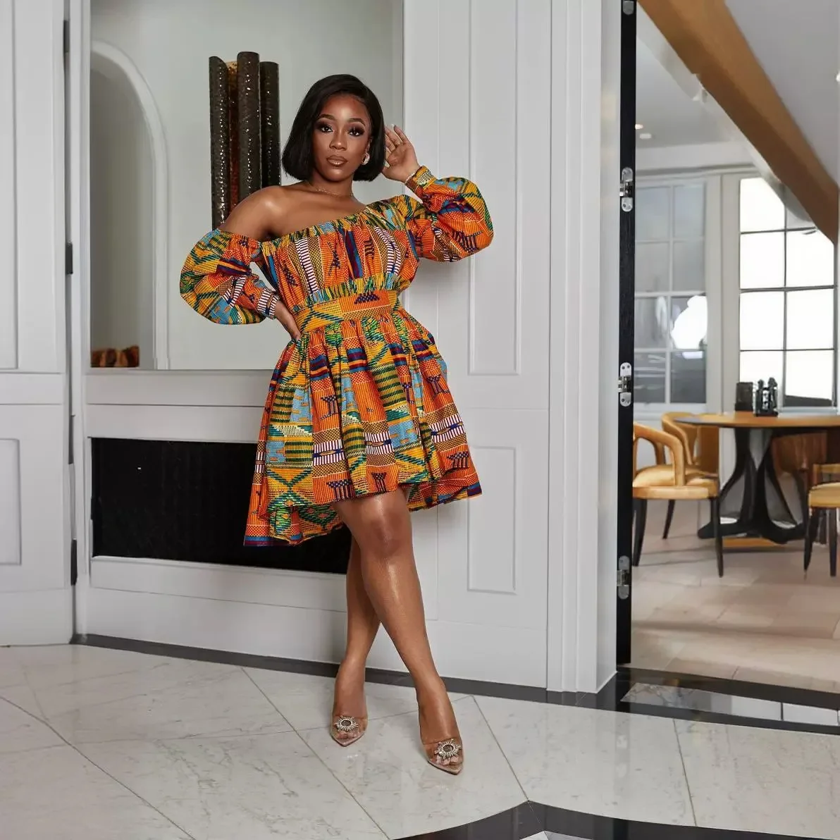 Африканское женское платье с длинными рукавами и принтом индонезийские джуббеки