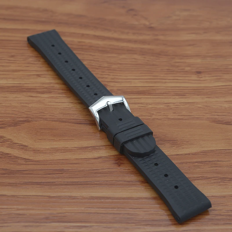 20mm 22mm Black Silicone Sport Strap Diving Waterproof Rubber for Seiko Tunas Canned Turtle 6105 6309 SRPE 007/Samsung Watch