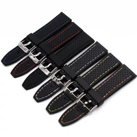 mens silicone strap buckle 20mm22mm24mm watch accessories sports waterproof stitching rubber strap women watch men band