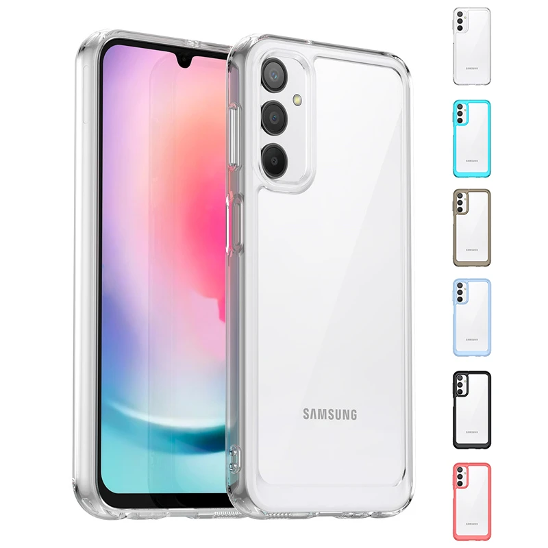 

For Samsung Galaxy A24 Case Cover Samsung A24 A14 A34 A54 A04S Capas Shockproof Transparent Colour Clear Fundas Samsung A 24 A24