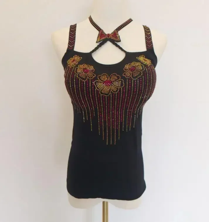 Сексуальные женские майки со стразами лисы топ мягкие милые топы