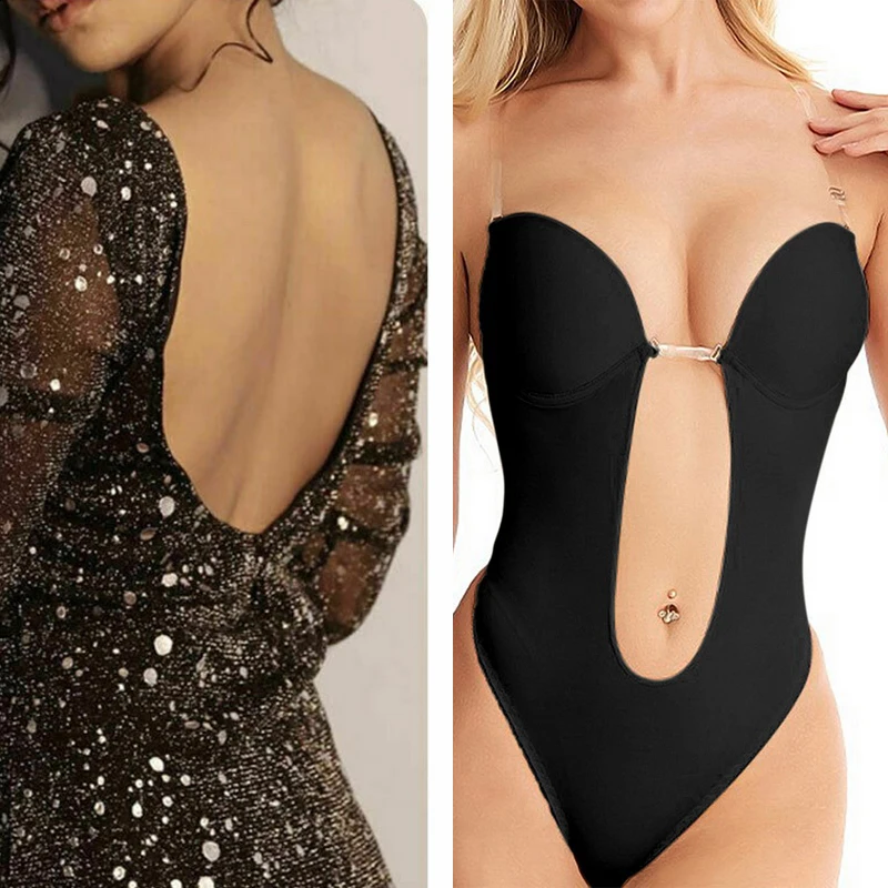 

Corset Women Full Body Shaper Underbust Wedding Party Sexy Deep V-Neck Shapewear Invisible Bra Underwear Body Shaping Slimming