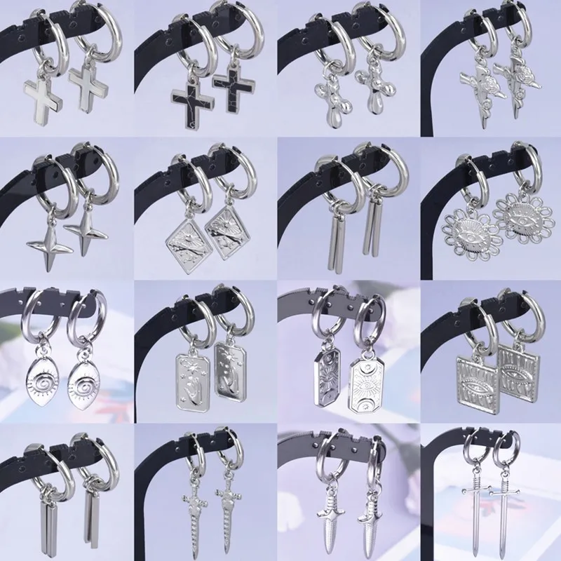 Винтажные модные серьги-подвески сглаза луной звездой прямоугольные висячие