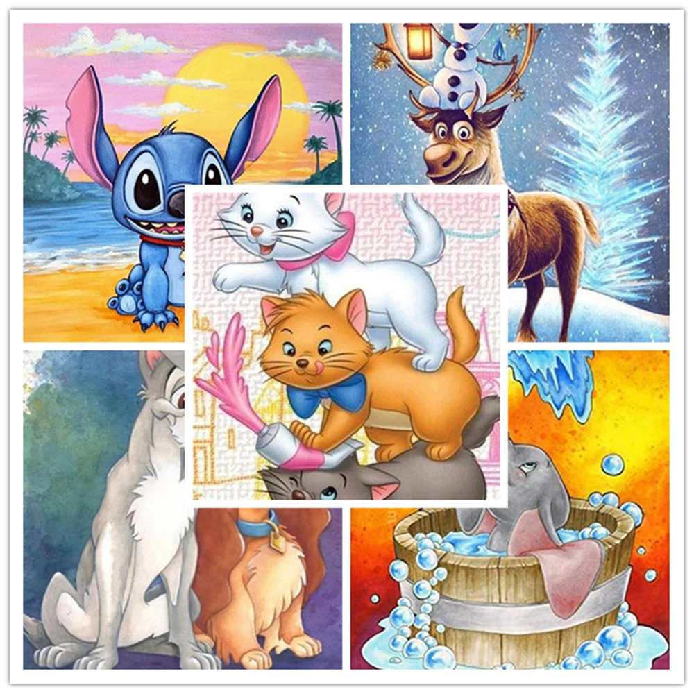 

Алмазная живопись 5D набор «сделай сам» диснеевские Мультяшные милые животные коллекция искусства Стразы Вышивка мозаика для домашнего дек...