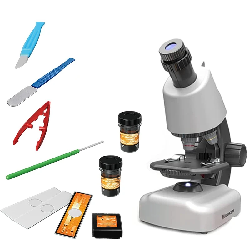 

Микроскоп для начинающих, для детей, 100X-1200X, микроскоп, научные наборы для детей, научные технические наборы, детские наборы