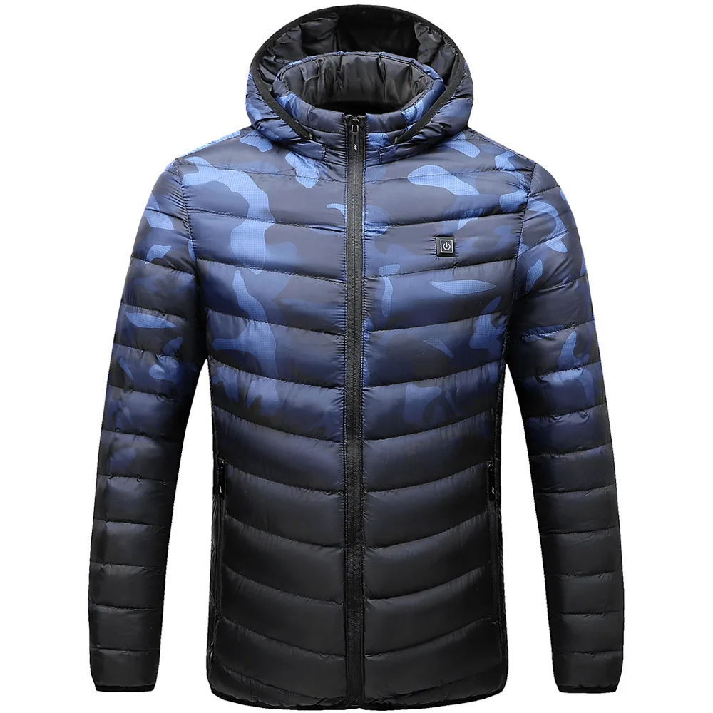 Fashion Men Jacket Intelligent Fever USB Winter Outdoor Electric Heating Warm Sprots Thermal Coat Clothing Heatable Cotton