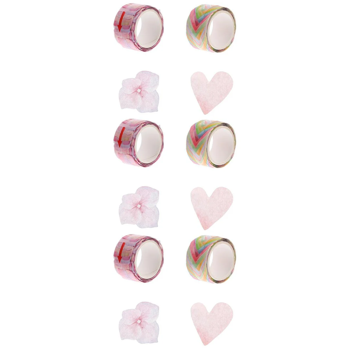 

6 Rolls Flower Petal Sticker Washi Tape Flower Decal for Scrapbook Diary Journal Planner