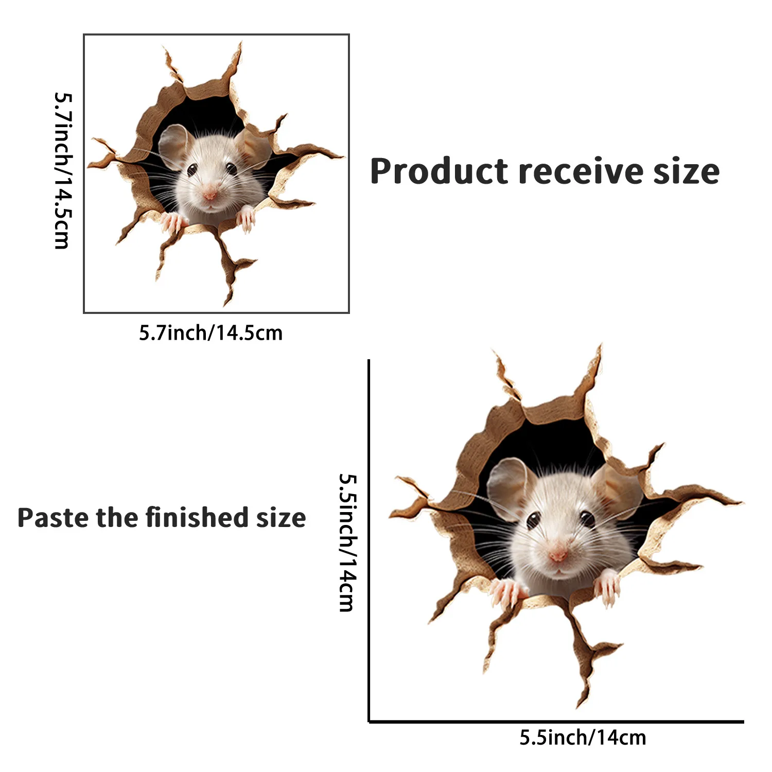 

3D зеркальные наклейки на стену с мышью ПВХ