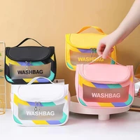 women portable travel wash cosmetic bag pvc transparent toiletries storage pouch female waterproof makeup bags beauty organizer
