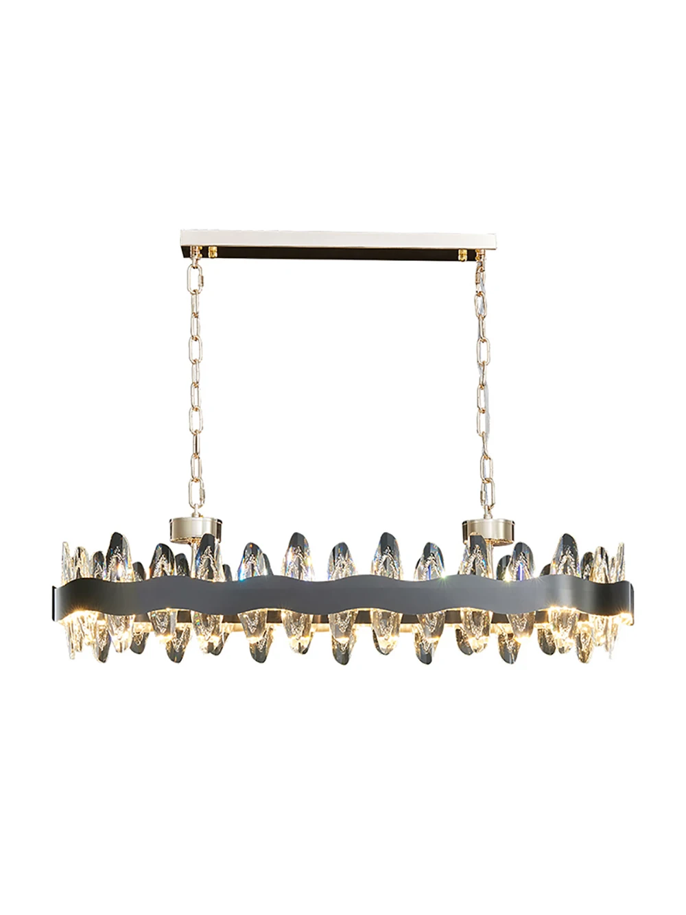 

Pendant lights Modern Rectangle LED Luxury Gold/Black Crystal Atmosphere Suspension Hanging Lamps for Ceiling for Dinning Table