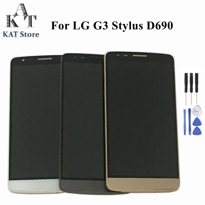 

Mobile Cell Phone LCD Touch Screen For LG G3 Stylus D690 D693 D693N Display Screen Digitizer Assembly With Frame Spare Parts