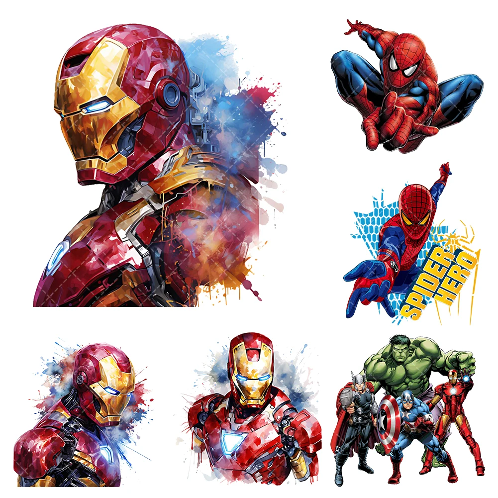 Новые термопереносные наклейки Disney Marvel для одежды виниловые термоаппликации с