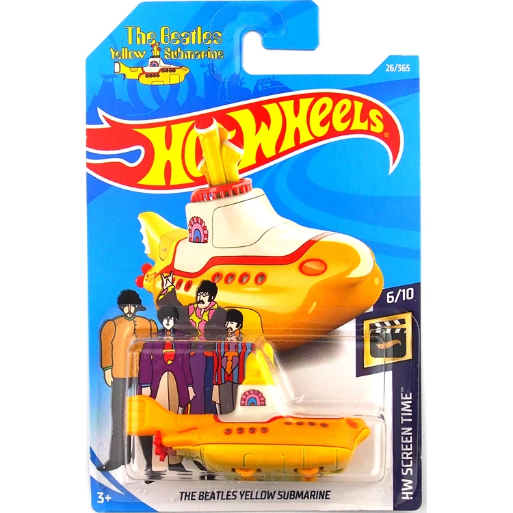 Коллекционная модель Hot Wheels 2023 года, масштаб 1:64, «Жёлтая подводная лодка» The Beatles, HW Screen Time, литая машинка-игрушка для мальчика, подарок (art.: 3920d8280ebbf) - 3920d8280ebbf