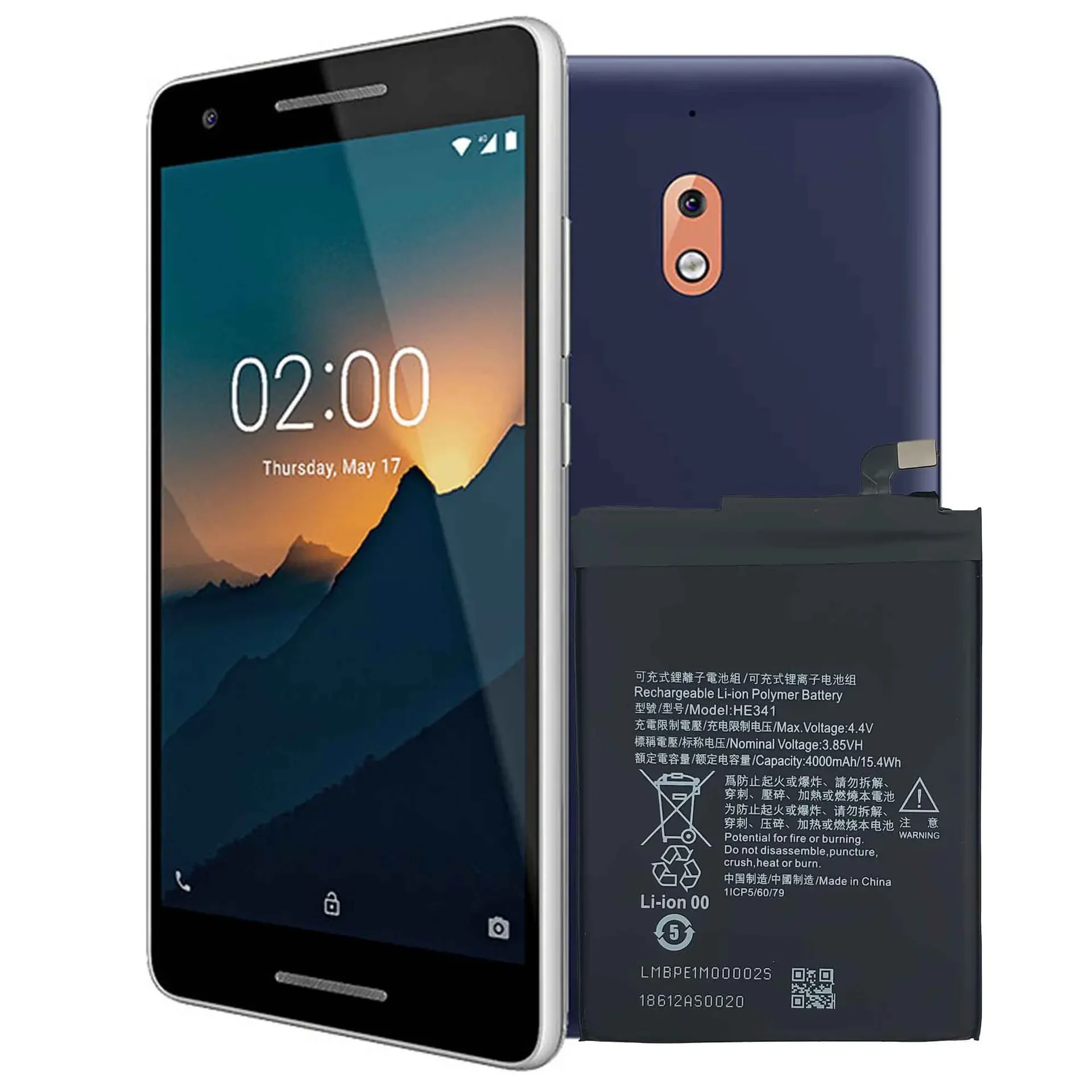 Сменный аккумулятор HE341 для Nokia 2.1 Plus TA-1080 TA-1092 TA-1084 TA-1093 TA-1086 4000 мАч