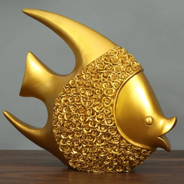 Современные счастливые золотые рыбы аксессуары из смолы домашняя гостиная