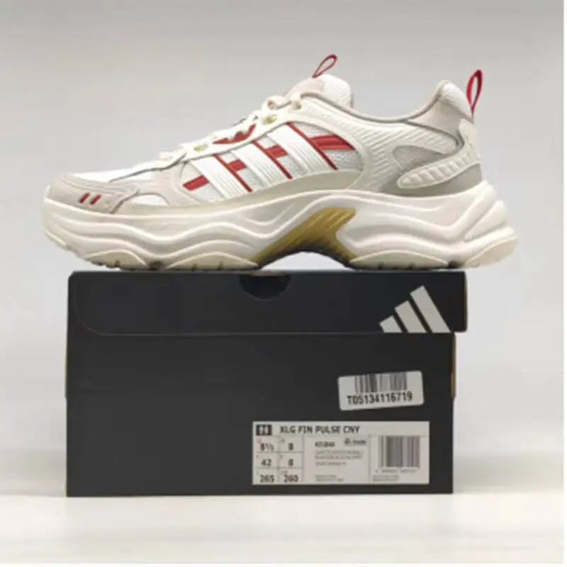 Фото Популярные кроссовки Adidas Cream Red Mesh Chunky Dad Shoes Dreamstrike с амортизирующей платформой, повседневные кроссовки для женщин и мужчин KI1846 №5