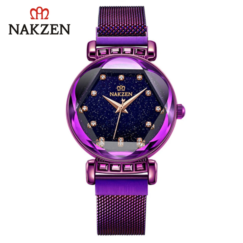 

NAKZEN Watch Japanese movement waterproof fashion rhinestone starry women's watch