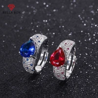 bella box ruby sapphire zircon rings 925 sterling silver luxury water drop gemstone wedding engagement party fine jewelry gifts