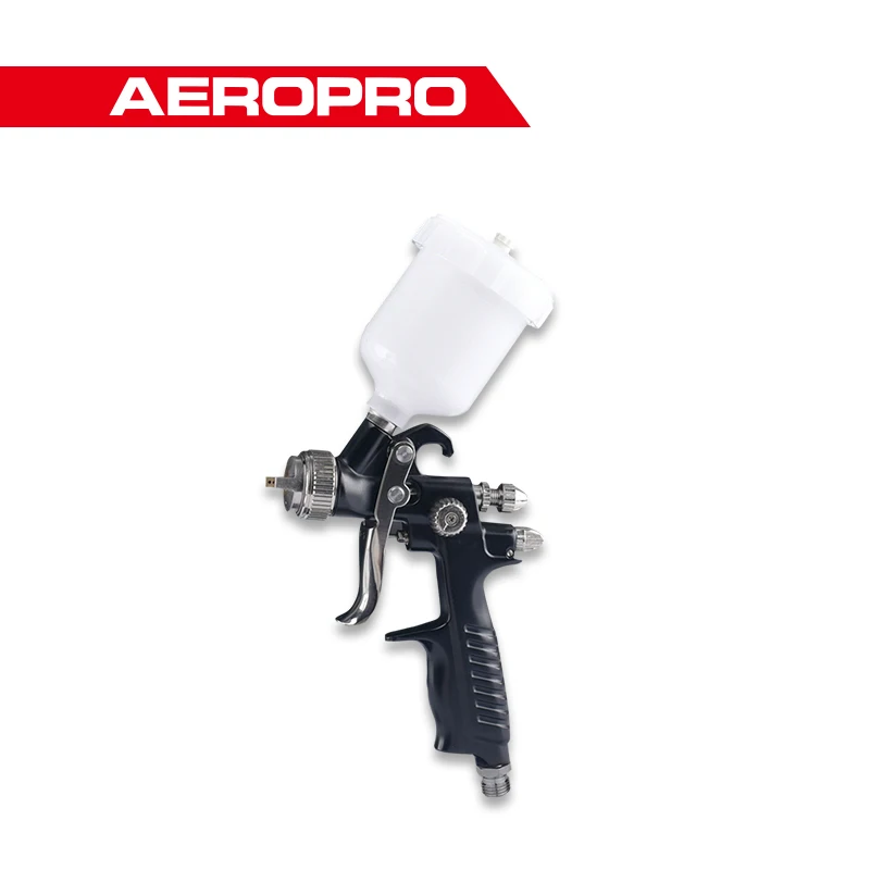 AEROPRO A606 Pro Touch Up Series Auto Refinishing Air Spray Gun 1.0mm Nozzle Gravity Feed 100cc HVLP Spray Gun