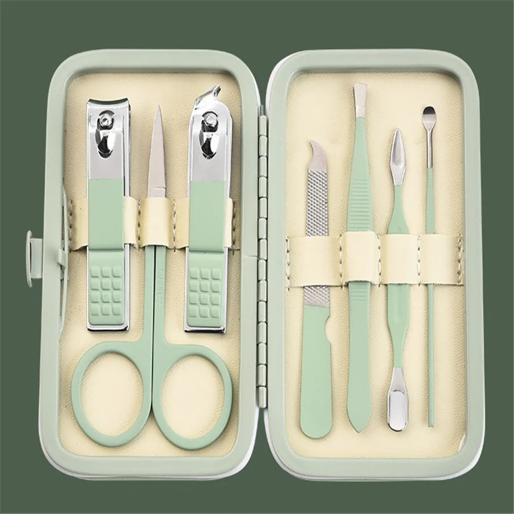 

Маникюрный набор клиппер 7 шт., машинка для стрижки ногтей с пальцами из нержавеющей стали, ножницы для домашнего ухода за ногтями, портативн...