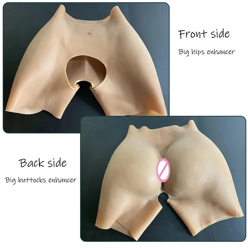 Silicone Butt Enhancement Padded Panties Big Hips Up Buttocks Underpants 0.3/0.48/0.63/1 Inch Hips Dark Color