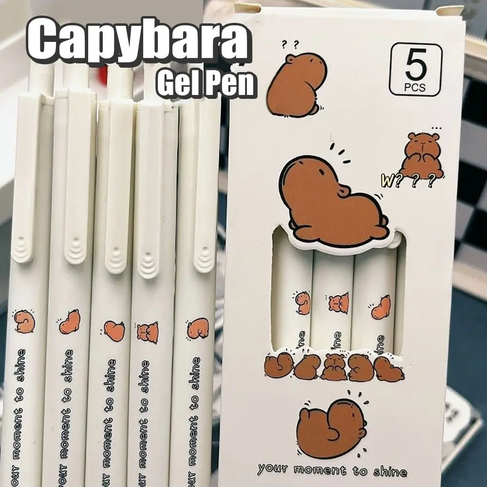 

Гелевые ручки Capybara 0,5 мм черные 5 штук