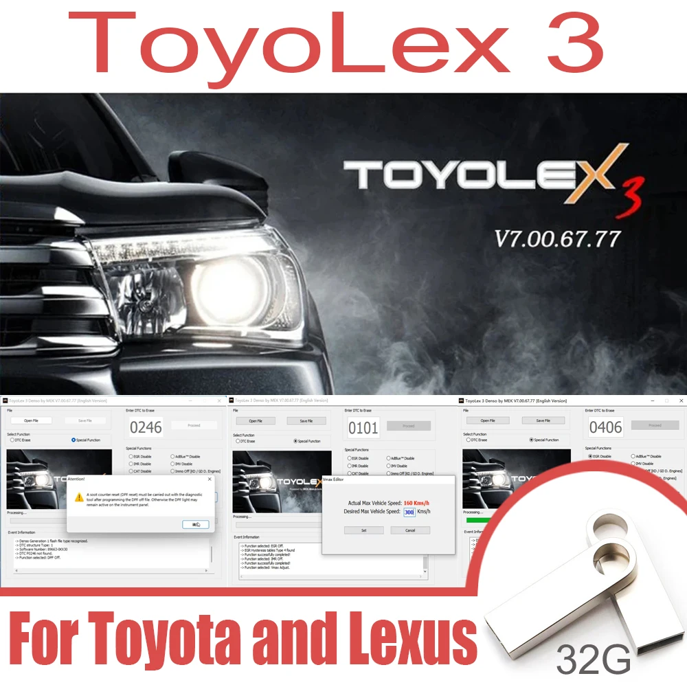 

Unlimited ToyoLex 3 Disabling DTC Errors For Toyota and Lexus Cars Denso ECUs Diesel Gasoline Hybrid Engines Adblue / SCR System