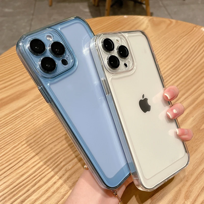 

Прозрачный ударопрочный чехол-бампер для IPhone 13, 12 Pro Max, полная защита объектива, жесткий акриловый чехол для телефона IPhone 12, 13 Pro Max, чехол