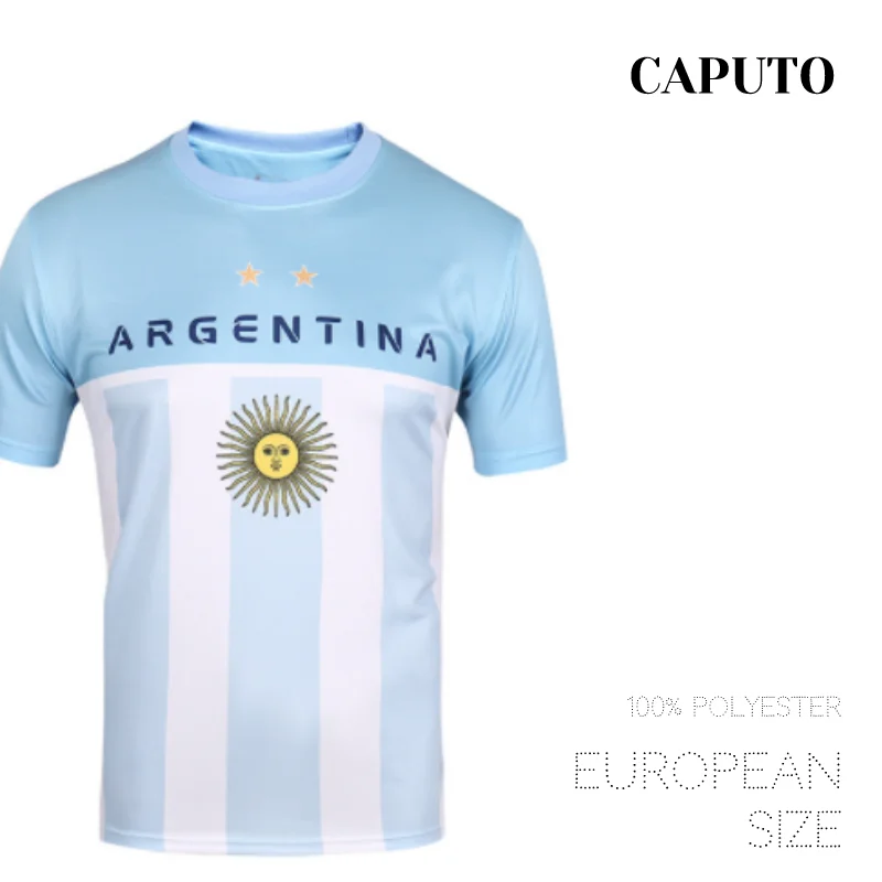 

Argentina Football Jersey European Size Men's T-shirts Soccor Jersey for Men Fashion Tshirt Fans Jersey Streetwear Caputo