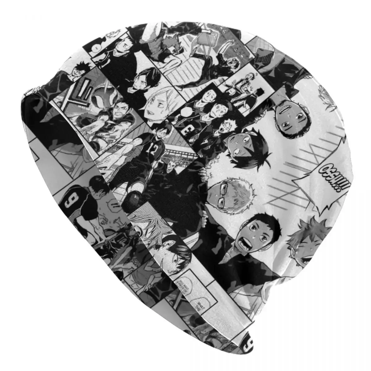 

Haikyuu! Теплая вязаная шапка Karasuno с коллажем, модная шапочка, шапка, осенне-зимние уличные шапочки, шапки для мужчин, женщин и взрослых