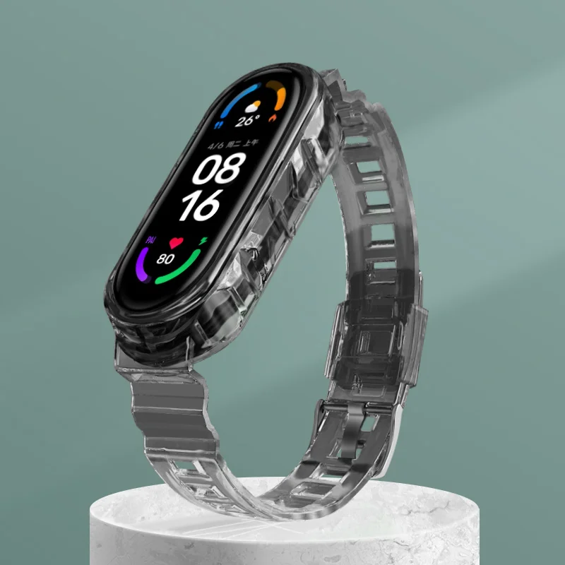 For Mi Band 7 6 5 4 3 Strap Transparent Glacier Discovery Edition Silicone For Xiaomi 6 5 4 Watch Wristband Bracelet Sports Belt