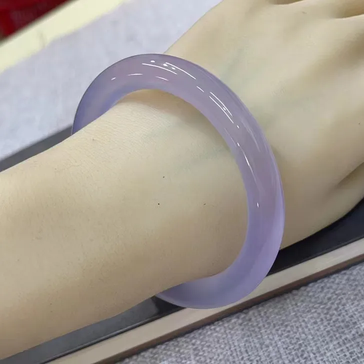 

Violet Burma Jade Bangle Purple Jadeite Myanmar High Ice Grade A Certified Jades Stone Round Bangles Bracelet Women Fine Jewelry