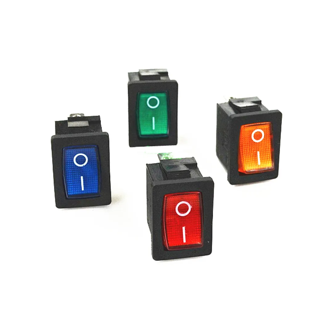 5 шт. KCD1 21*15 мм красный синий черный желтый зеленый кнопка включения-выключения