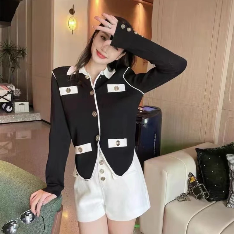 

Женский однобортный свитер с длинным рукавом, в винтажном стиле