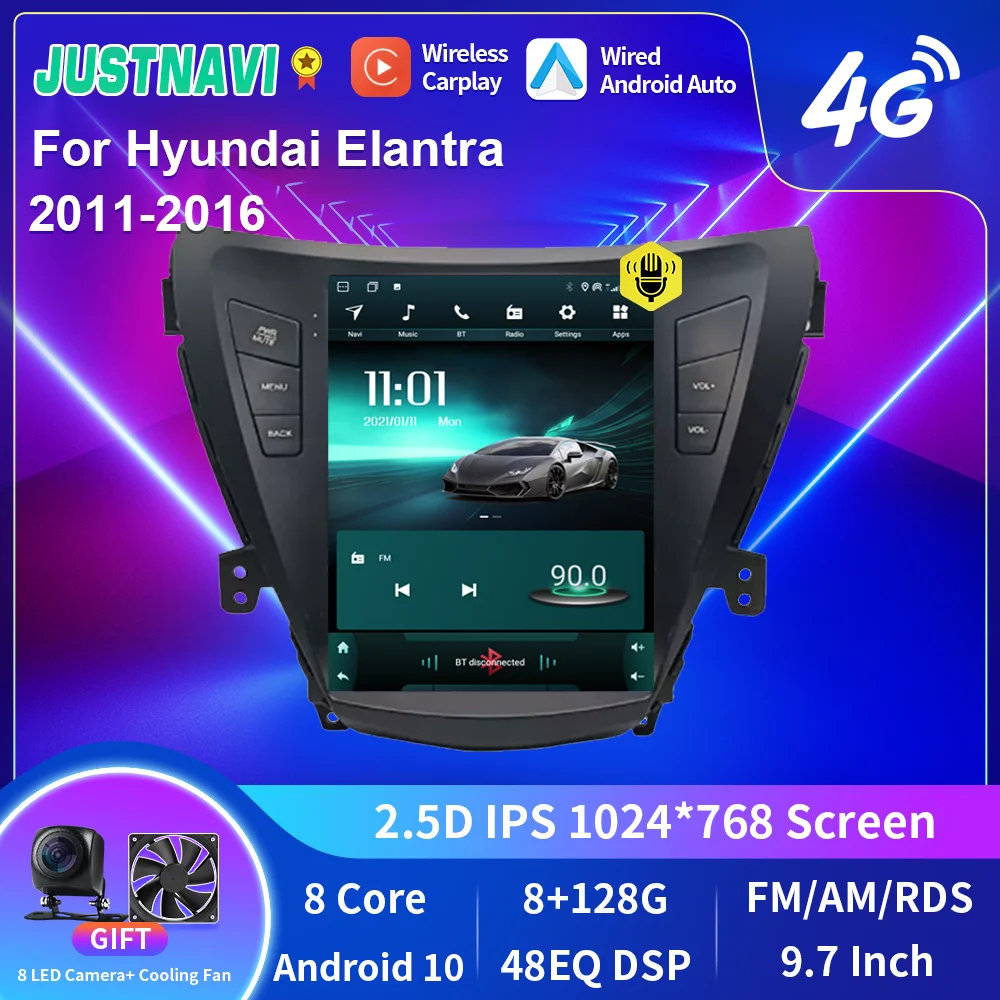 Автомобильный видеоплеер Tesla для Hyundai Elantra 2014 2015 2016 автомобильная навигация видео