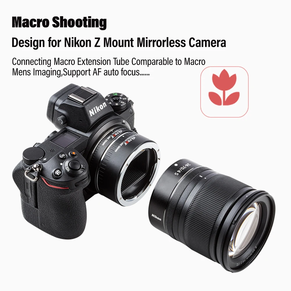 Фото Адаптер-удлинитель для макросъемки AF Macro Extension Tube Lens Adapter Viltrox DG-Z Nikon Z с автофокусом для камер Nikon Z (Z6 II, Z7, Z50, Z7 II, Z5, Z9, Zfc) №5