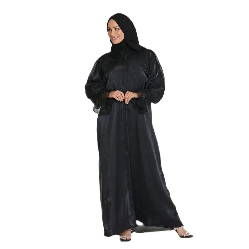 Abayas Sets for Ramadan Muslim Women Clothing Islamic Cardigan Jacket with Belt Hijab Dubai Three Piece Robe Muslim Fashion Sets