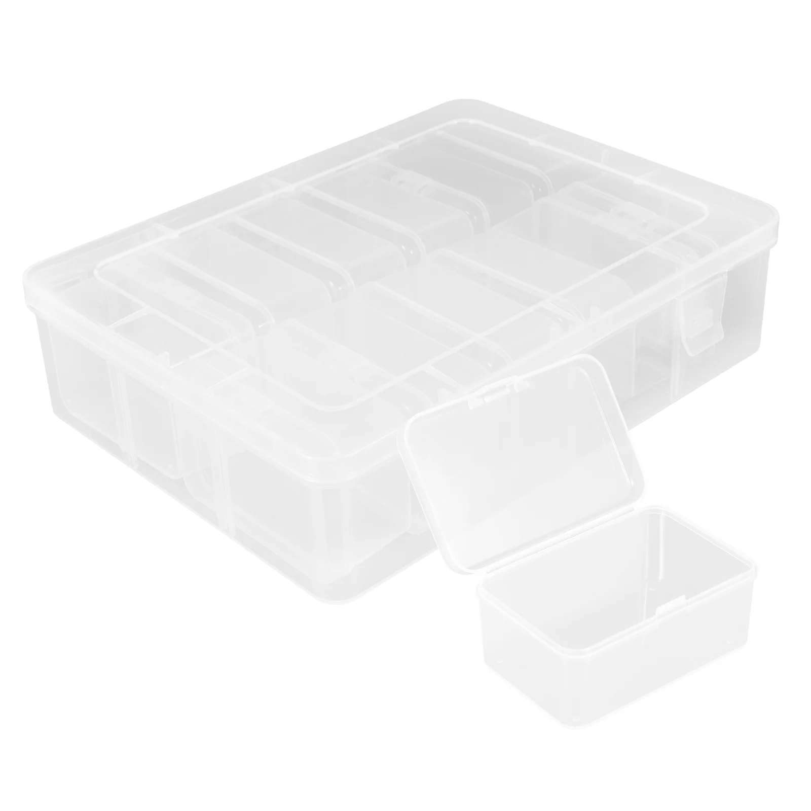 

Mini Bead Storage Box Bins with Lids Clear Earring Organizer Pp Small Containers