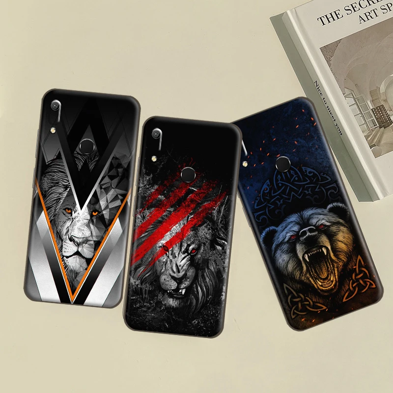 

Creative Lion And Tiger For Huawei Y6 2019 Y6P Soft Silicon Back Phone Cover Protective Black Tpu Case Carcasa Silicone Cover