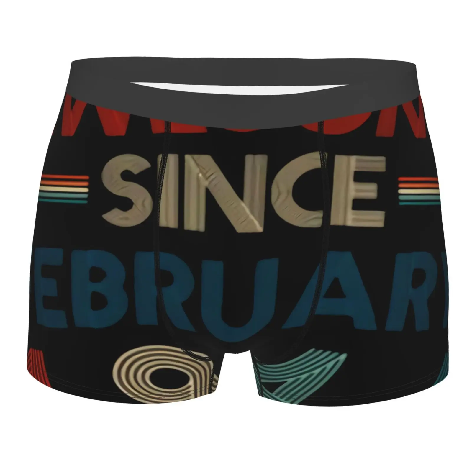 

Awesome Since February 1946 Birthdate Boxer Briefs Panties Men's Underpants Polyester For Men Mens Underwear Brand Pouch Girls