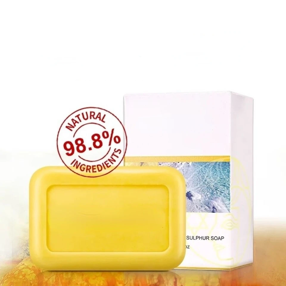NEW Dead Sea Sulfur Soap M Small Yellow Anti-Mite Soap Face Back Anti-Acne Mite-Removal Face Washing Soap kojic acid glutathion