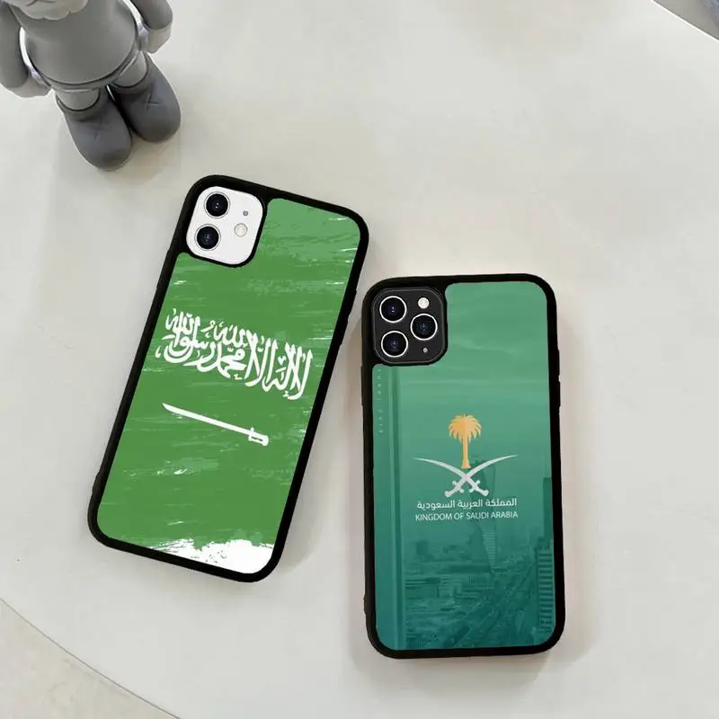 

Kingdom Of Saudi Arabia Flag Phone Case Silicone PC+TPU Case for iPhone 11 12 13 Pro Max 8 7 6 Plus X SE XR Hard Fundas